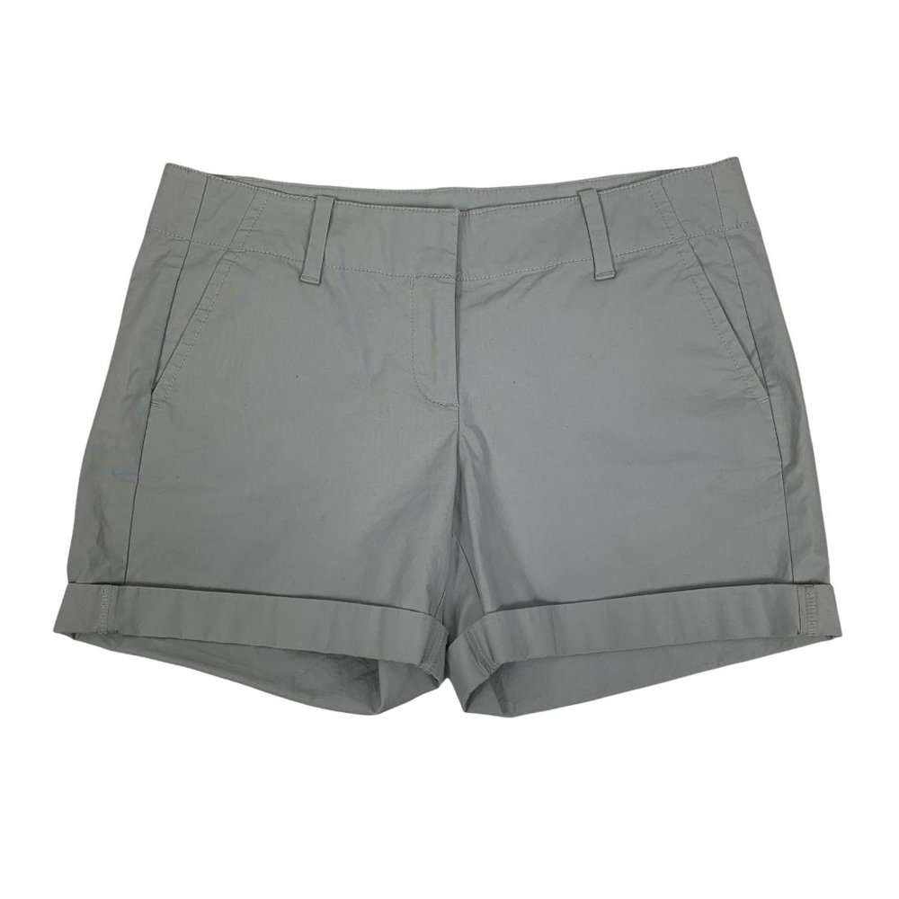 Ann Taylor 4 Shorts Gray Flat Front Cuffed 33" x 4.5" Casual Preppy